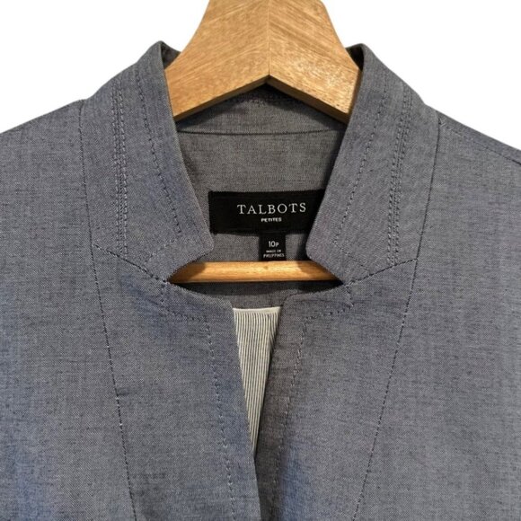 Talbots Women's Gray Blazer Size 10 Petite - Picture 6 of 13
